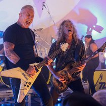 Die Metallica-Gitarristen James Hetfield (l.) und Kirk Hammett.
