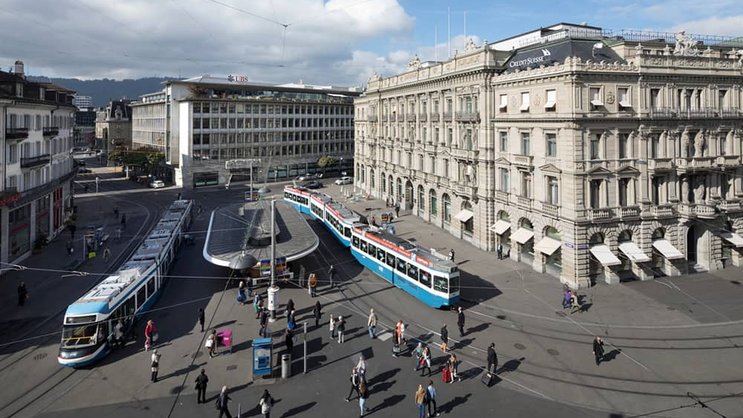 Zürcher Paradeplatz: Banken machen Vermögensverwaltern das Leben schwer.Keystone
