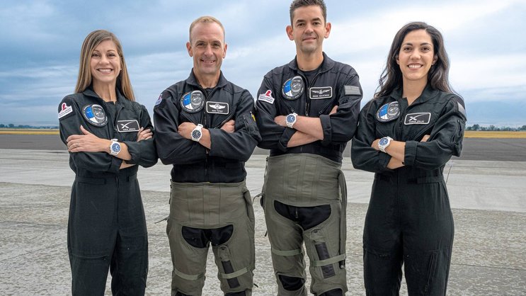 Die Crew der «Polaris Dawn»: Anna Menon von SpaceX, Scott «Kidd» Poteet (pensionierter Oberstleutnant der US-Airforce), Kommandant Jared Isaacman und Sarah Gilles von SpaceX.