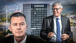 Getrennt: Marc Funk (links) verlässt Lonza im Januar, Präsident Albert Baehny übernimmt interimistisch den CEO-Posten.