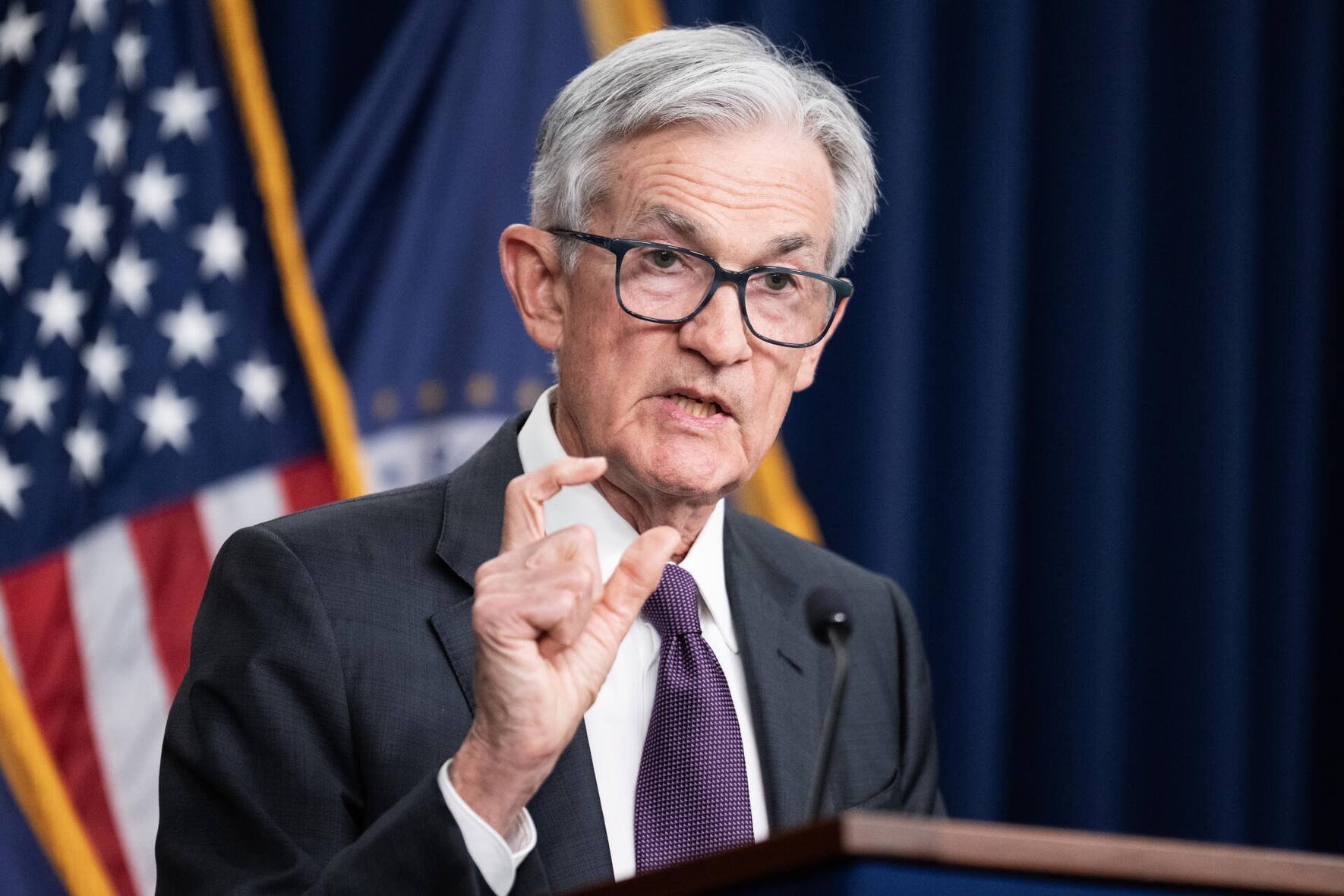 Fed-Chef Jerome Powell könnte mit Rettungskäufen korrigierend einspringen.