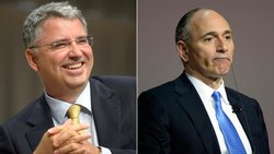 Zweikampf: Roche-CEO Severin Schwan (l.) und Novartis-Chef Joe Jimenez. Keystone