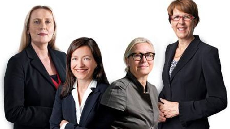 Aufsteigerinnen: Iris Bohnet (VR CS), Isabelle Romy (VR UBS), Jeannine Pilloud (Konzernleitung SBB), Susanne Ruoff (CEO Post).