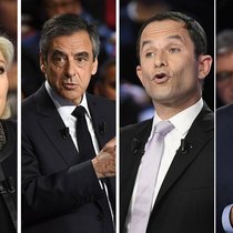 Aussichtsreiche Kandidaten: Marine Le Pen, François Fillon, Benoît Hamon und Emmanuel Macron.Keystone