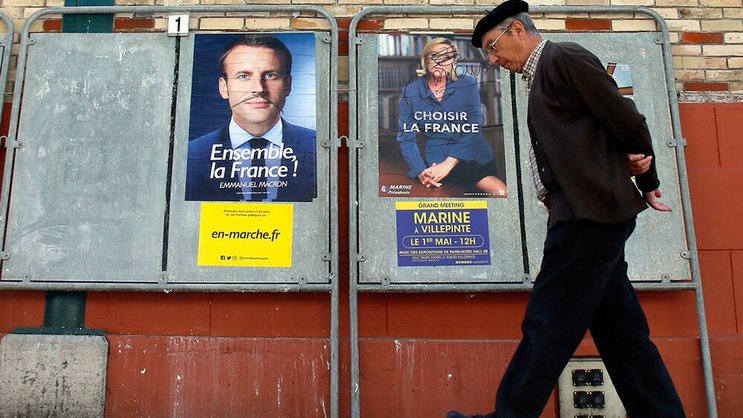 Macron vs. Le Pen: Umfragen sehen den europafreundlichen Kandidaten vorne. Keystone