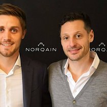 Beherzte Verkäufer: Norqain-CEO Ben Küffer (l.) und Ex-NHLWeltklasse-Verteidiger Mark Streit.