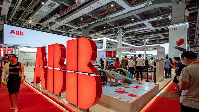 Stand von ABB an der "China International Industry Fair" in Shanghai im September 2019.