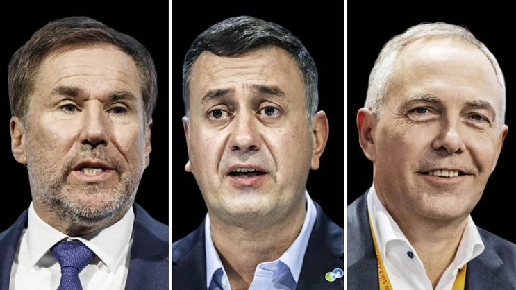Bevor Jan Jenisch (l.) den CEO-Posten bei Holcim an Miljan Gutovic (M.) übergab, hatte er die Transformation zu höhermargigen Produkten eingeleitet. Role Model ist die von Thomas Hasler geführte Sika.