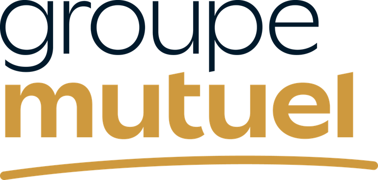 Groupe Mutuel LOGO DE & FR übereinander transparent