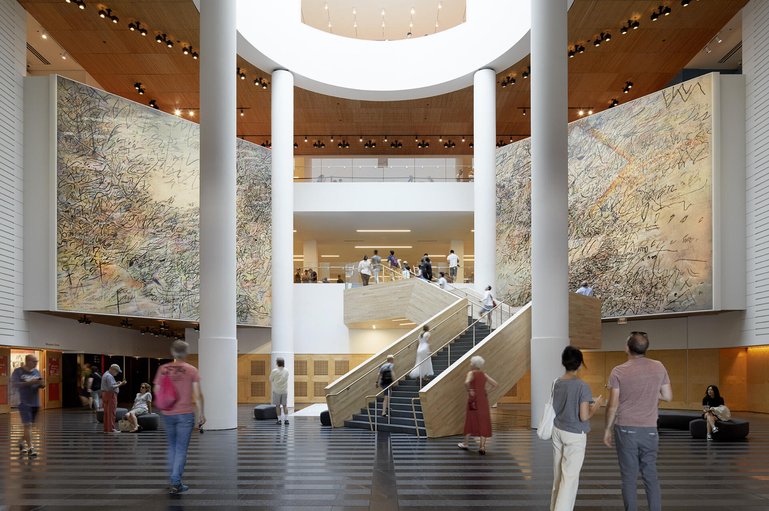 07. Julie Mehretu, HOWL, eon (I, II), 2017 (installation view, SFMOMA).jpg