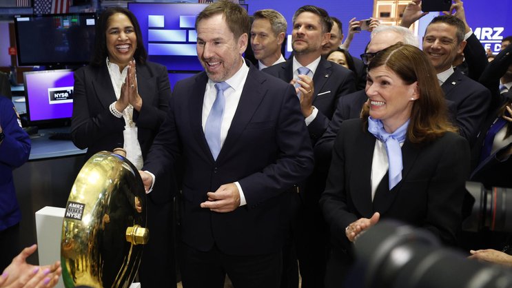 Jan Jenisch, CEO von Amrize, auf dem Parkett der New York Stock Exchange (2025).