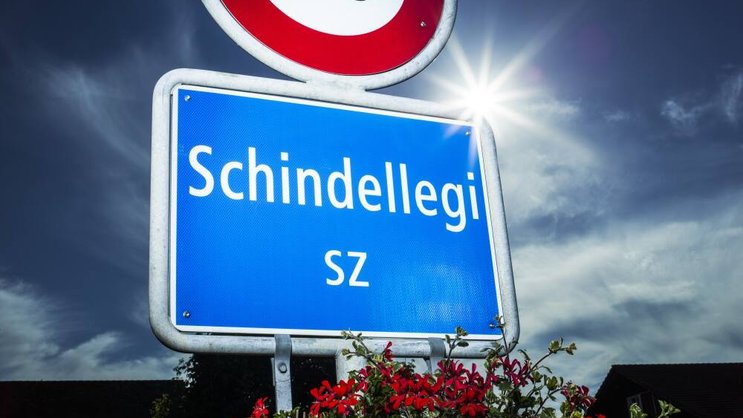 Schindellegi: Geranien zieren die Ortseinfahrt.Valeriano Di Domenico