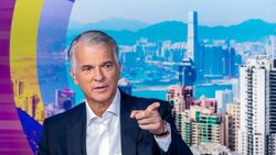 Sergio Ermotti, chief executive officer of UBS Group AG, during a Bloomberg Television interview in Hong Kong, China, on Thursday, Sept. 11, 2025. Ermotti said the impact of global tariffs on the US economy and Federal Reserve monetary policy remains unclear. Photographer: Paul Yeung/Bloomberg via Getty Images