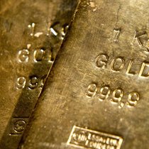 Goldbarren im Tresor des Goldhandels Pro Aurum in München.