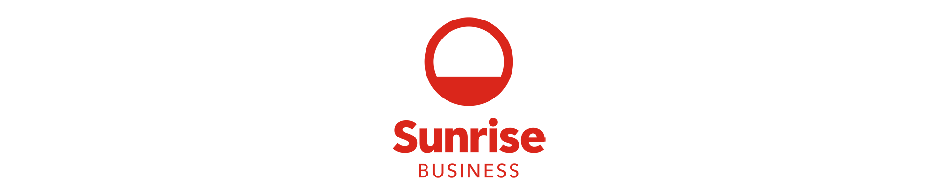 Sunrise Business Logo transparent, positiv, Textboxen rot