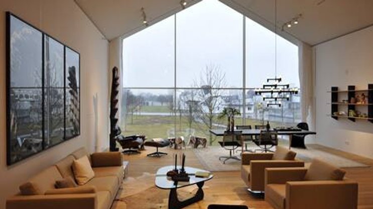 Ausstellungsraum im VitraHaus der Schweizer Architekten Pierre de Meuron und Jacques Herzog. (Bild: Keystone)