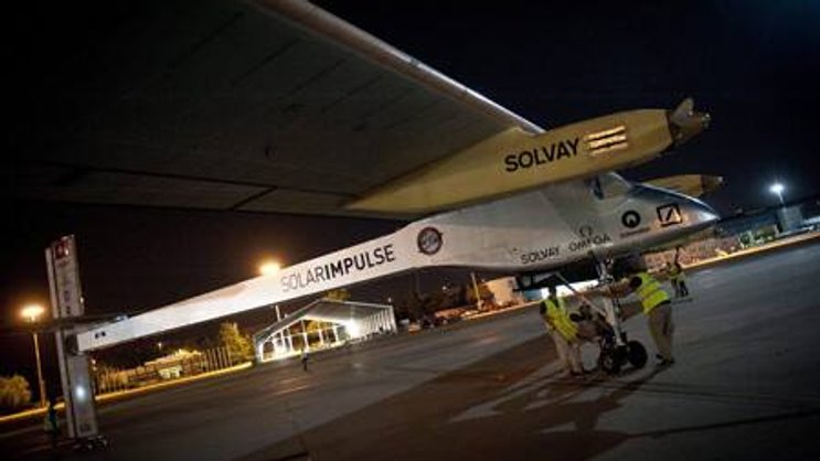 Nach Zwischenstopp in Rabat peilt die «Solar Impulse» nun den Süden Marokkos an. (Bild: Keystone)