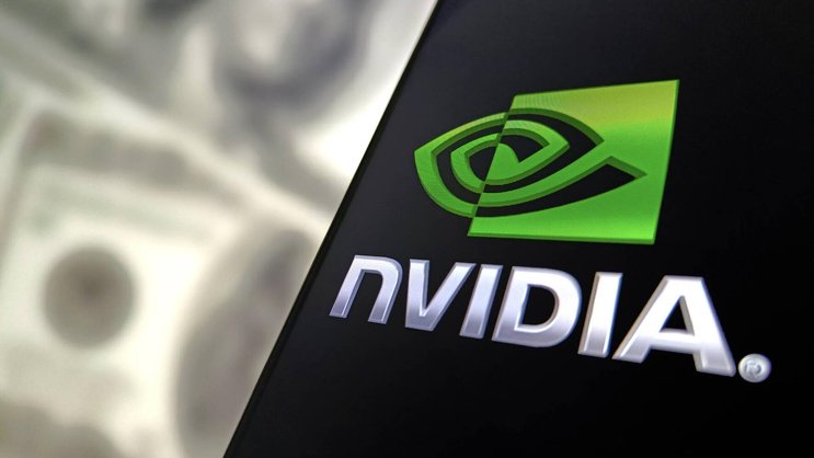 Illustration mit Nvidia-Logo. Das Unternehmen Nvidia ist einer der grössten Entwickler von Grafikprozessoren und Chipsätzen für Personal Computer, Server und Spielkonsolen (2024).