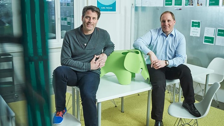 Chris O'Neill (l.) und Beat Bühlmann: Müssen Evernote wieder zum Erfolg führen.Gerry Nitsch