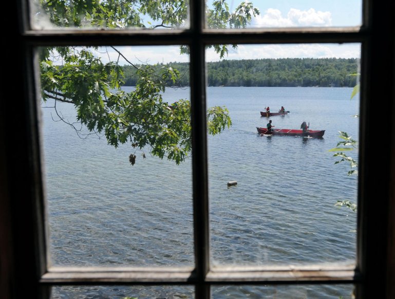 (Otisfield, ME, 08/08/14) Campers take an afternoon canoe trip at the Seeds of Peace Camp in Otisfield, Maine, on Friday, August 08, 2014. Staff photo by Christopher Evans