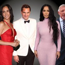 Keanu Reeves, Meghan Markle, Roger Federer, Kim Kardashian und Boris Becker (v.l.): Nur Promis oder auch Vorbilder?