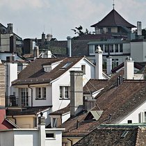 Häuser und Wohnungen in einem Quartier in Zürich (Sept. 2016).