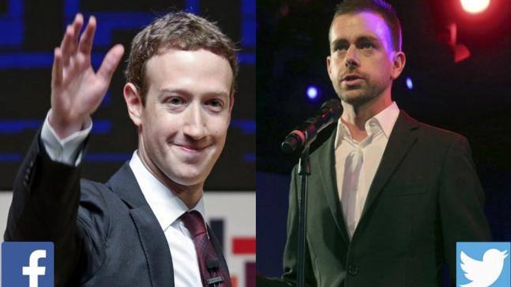 Mark Zuckerberg und Jack Dorsey: Richtig jubeln kann nur einer. Keystone