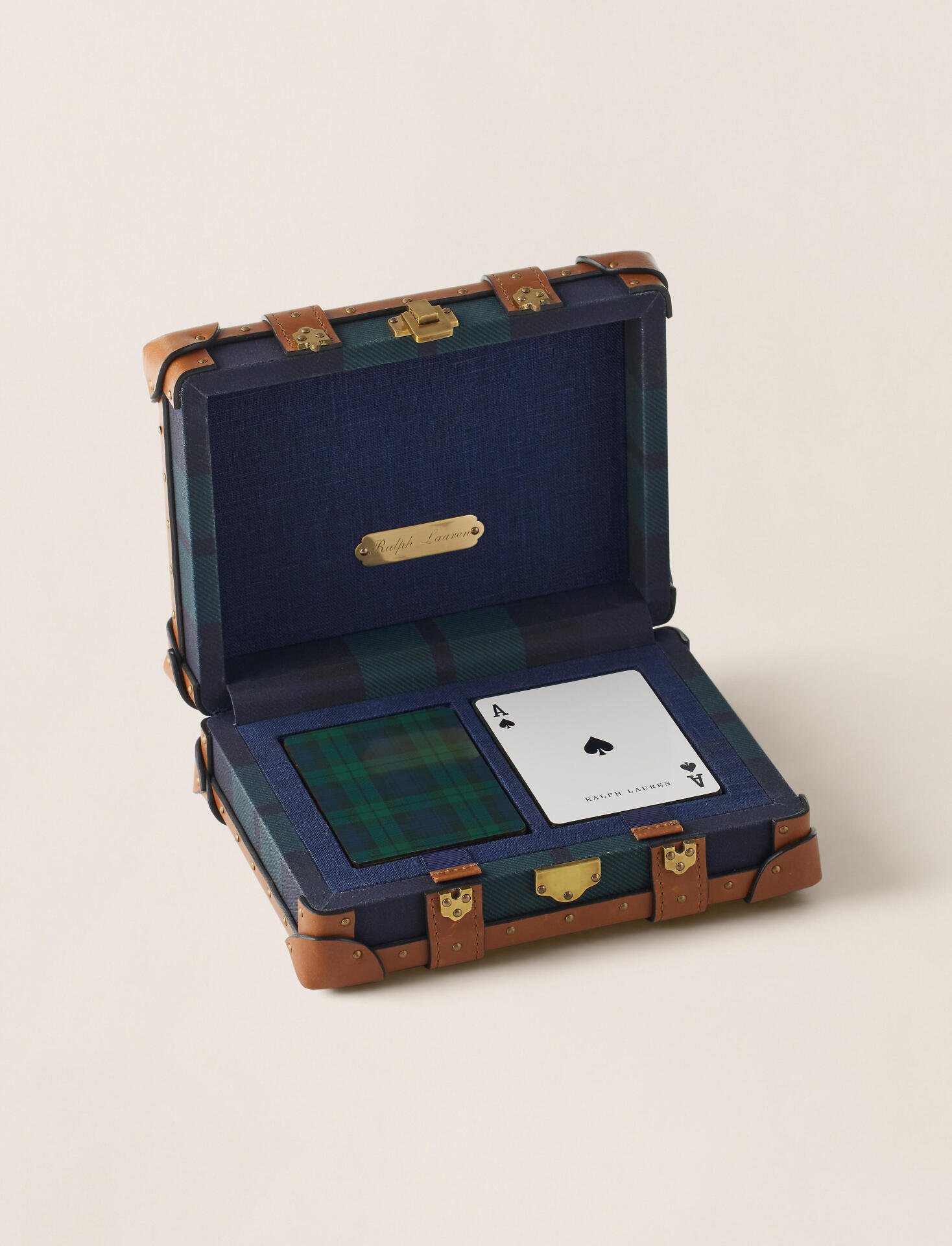 Spielkartenset aus Segeltuch mit Lederbesatz von Ralph Lauren, 905 Fr.