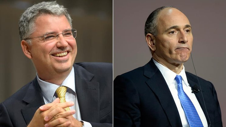 Zweikampf: Roche-CEO Severin Schwan (l.) und Novartis-Chef Joe Jimenez. Keystone