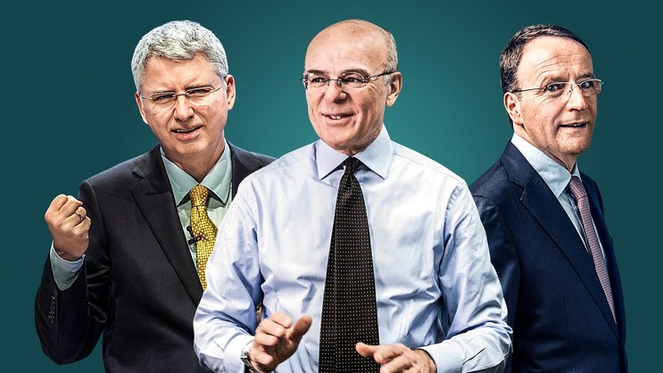Dividendenkönige: Roche-Chef Severin Schwan (l.), Nestlé-CEO Mark Schneider (r.) und Zurich-Chef Mario Greco können sich bei der Dividende keine Schwäche leisten.