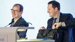 Gut gelaunt in die Niederlage: Präsident Daniel Sauter (l.) und CEO Boris Collardi.