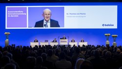 Bitte nur mit Titel: Dr. Thomas von Planta, Präsident des Verwaltungsrats, an der ausserordentlichen GV der Baloise Gruppe in Basel 23. Mai 2025. Inzwischen ist er Präsident der Fusionierten Helvetia Baloise Holding.