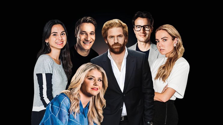 Jung und (erfolg)reich: Stefanie Flückiger-Mangual, Marco Odermatt, Beatrice Egli, Patrick Liotard-Vogt, Severin Hacker, Marina Rafail-Vogiatzakis (v.l.).