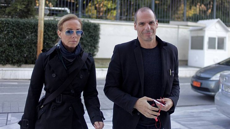 Der griechische Finanzminister Janis Varoufakis und seine Frau Danae Stratou. Keystone