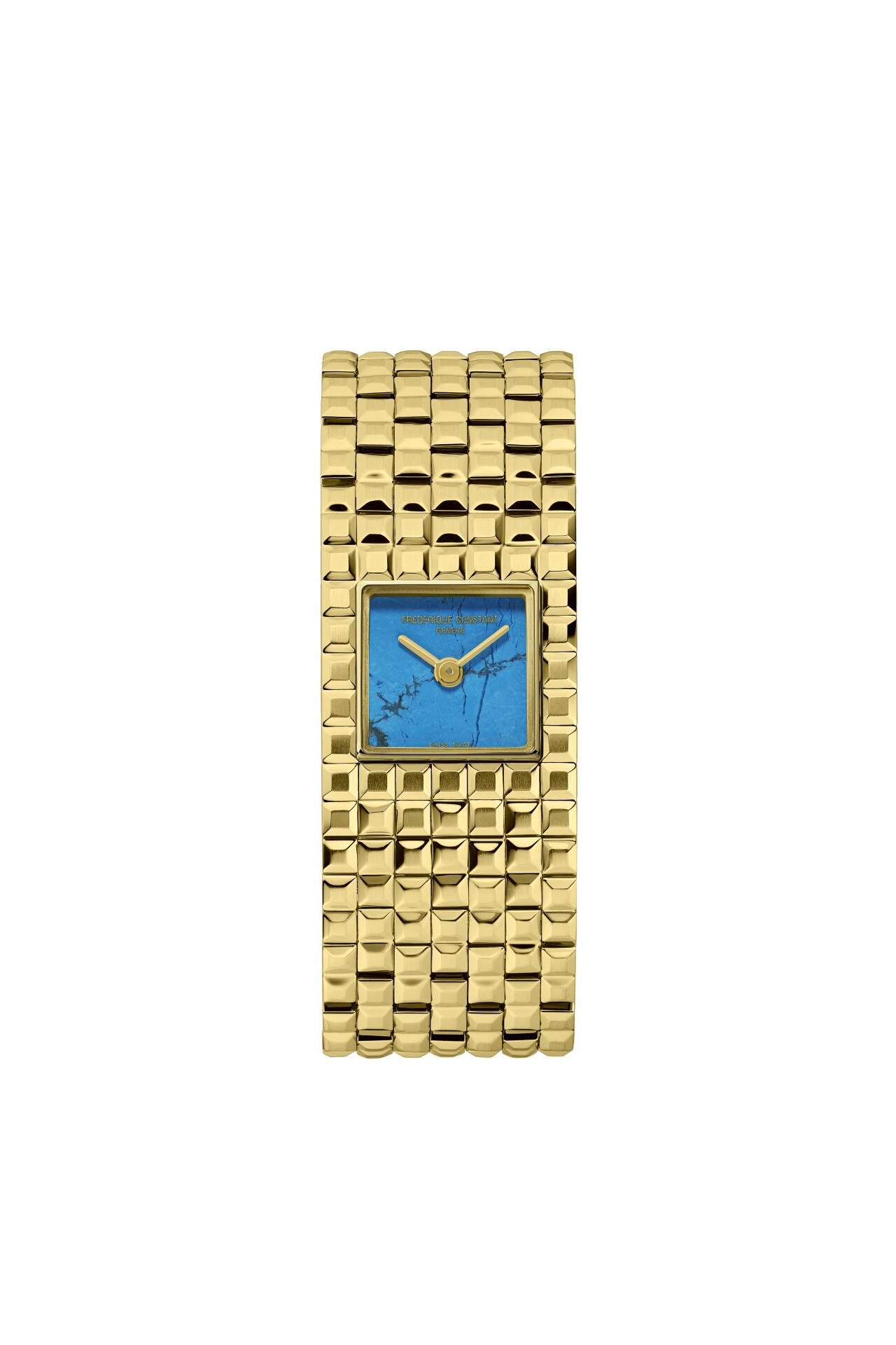 Die Classics Manchette von 2025 denkt die Uhr als Schmuck und hat daher im Innern ein Quarzwerk. Das neuste Modell mit einem Ziffer­blatt aus Türkis kostet 1995 Franken.