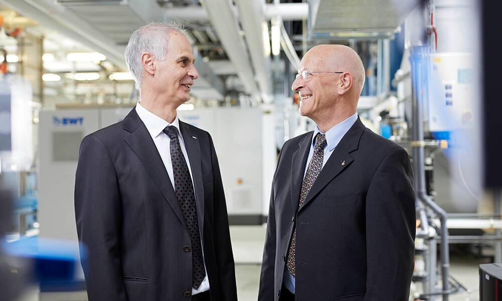 Chef Mario El-Khoury (l.) und Verwaltungsratspräsident Claude Nicollier
