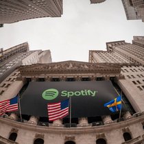 New York: Spotify gelingt auf unübliche Art ein rasanter Börsenstart.