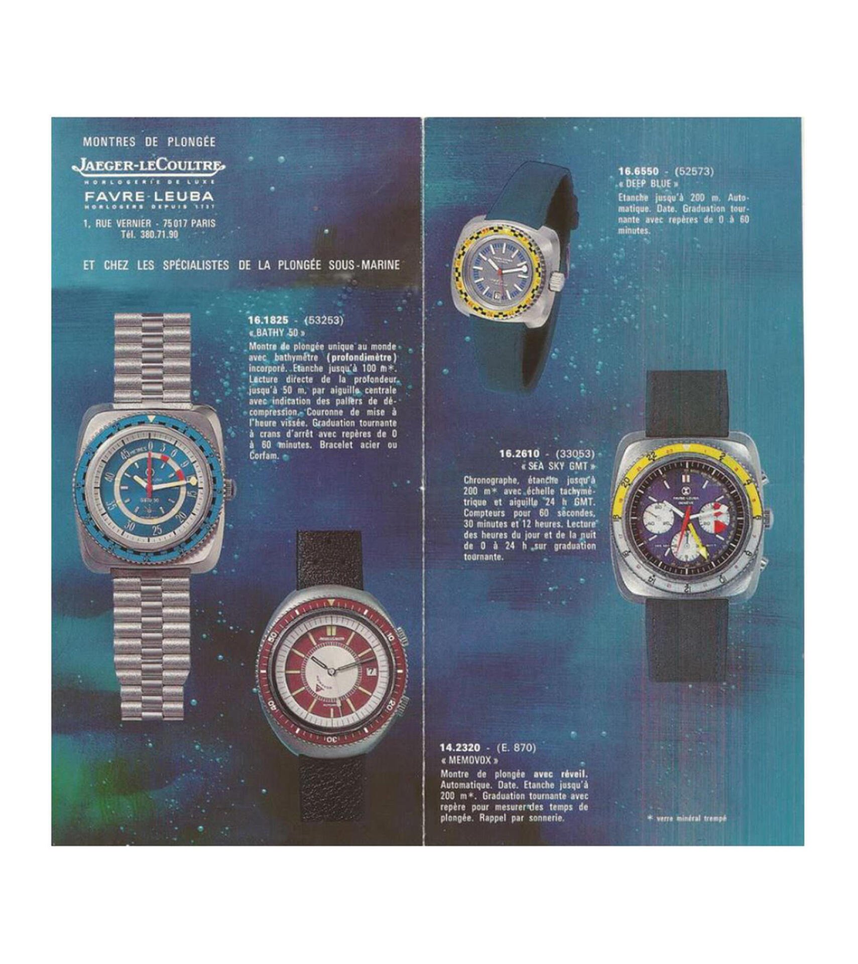 In einem Katalog erscheinen Uhren von Jaeger-LeCoultre und Favre Leuba unter beiden Marken.