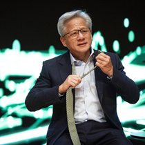 Nvidia-CEO Jensen Huang jubelt über gute Quartalszahlen.