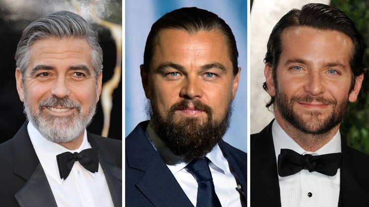 Auf den Bart gekommen: George Clooney, Leondardo DiCaprio und Bradley Cooper (v.l.). Keystone