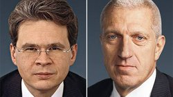 Zeno Staub, CEO von Vontobel (l.) und Pierin Vincenz, CEO von Raiffeisen.