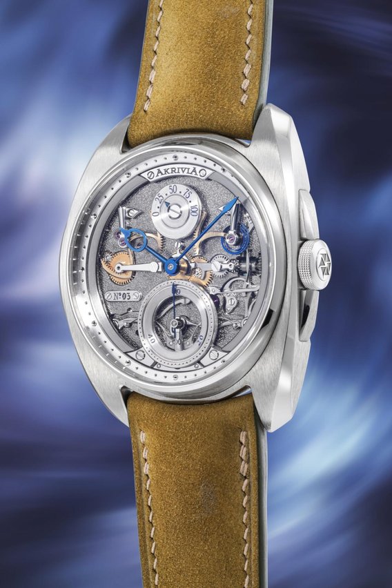 Eine der Uhren, die an der «Geneva Watch Auction: XXIII» unter den Hammer kommt, ist eine Akrivia AK-06 von 2018. Die Uhr stammt von Rexhep Rexhepi,&nbsp;einem der renommiertesten unabhängigen Uhrmacher seiner Generation. Schätzpreis: 350’000 bis 700’000 Fr.