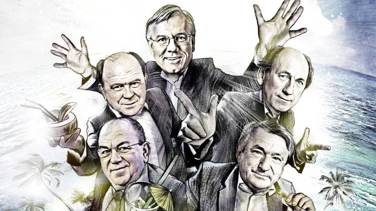 Insel der Glückseligen: Axel Weber, Walter Kielholz, Christoph Franz, Ernst Tanner und Paul Bulcke (v.l.).