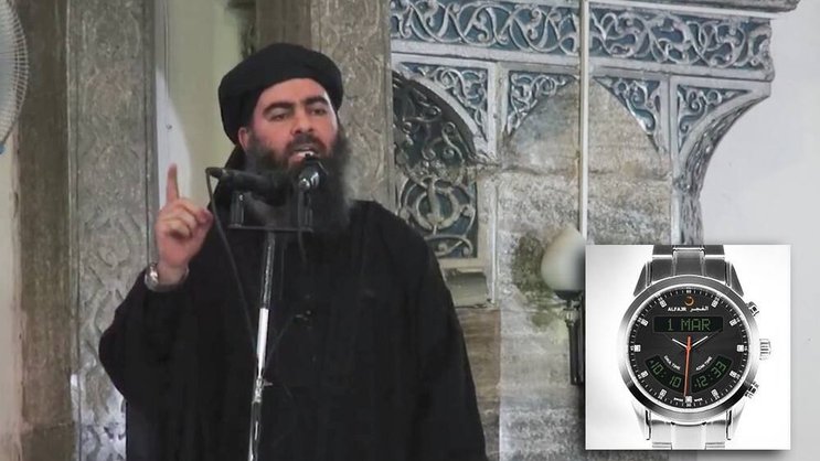 Terrorfürst al-Baghdadi: Seine Uhr ist wohl eine Al-Fajr WA-10S Deluxe. Keystone/PR