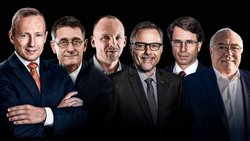 Herausragende Geldmanager: Tobias Schulte, Carlo Seregni, Peter Frech, Stefan Blum, Thomas Funk und Georges Mari (v.l.).