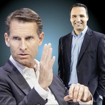 Partners Group unter Präsident Steffen Meister (l.) und CEO David Layton verlor seit Februar massiv an Wert – trotz guter Zahlen.