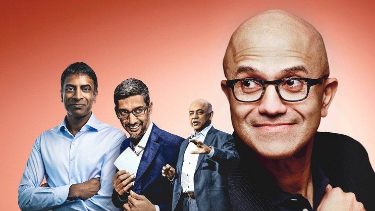 «Purpose vor Profit», lautet das Mantra in Corona-Zeiten – besonders verkörpert durch indischstämmige CEOs: Vas Narasimhan (Novartis), Sundar Pichai (Google), Arvind Krishna (IBM), Satya Nadella ( Microsoft), von links.