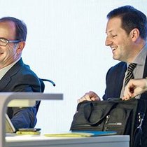 Gut gelaunt in die Niederlage: Präsident Daniel Sauter (l.) und CEO Boris Collardi.