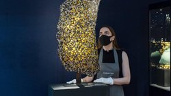 Eine Scheibe des Fukang-Meteoriten, gefunden in der chinesischen Provinz Xinjiang. Auktionspreis 2021: 525'000 Pfund.