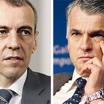 Finma-Chef Patrick Raaflaub (l.) schränkt die Handlungsfreiheit von UBS-CEO Sergio Ermotti bis auf weiteres ein